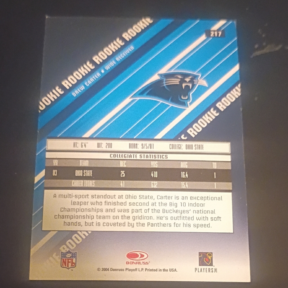 Drew Carter Rookie Card - Picture 10 of 11